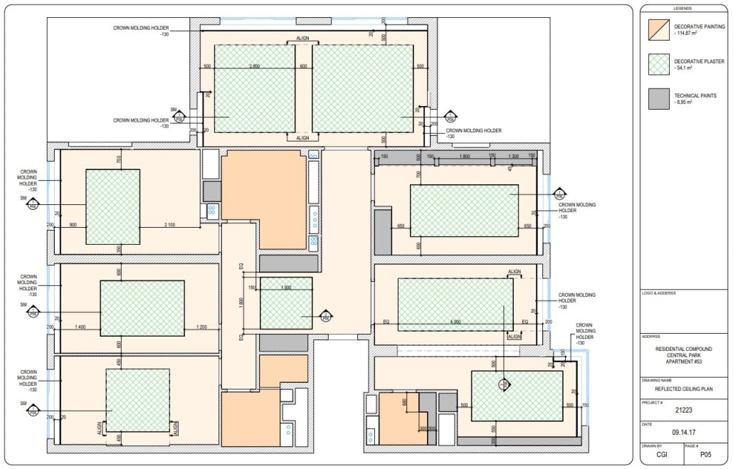 Reflected Ceiling Drawings for a Residential Interior Design Project