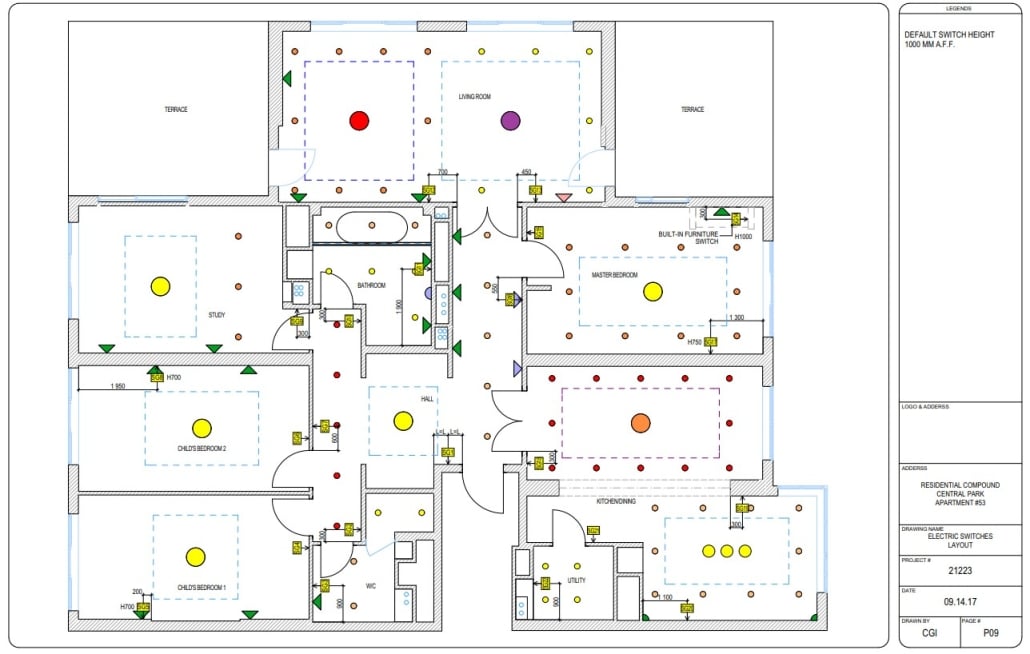 Indispensable Interior Design Drawings List: Electric Switches Layout