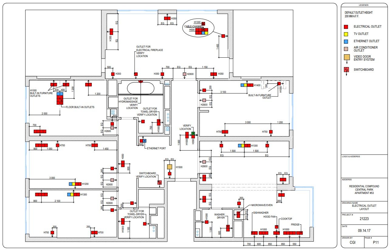 Essnetials List: Electrical Plan Drawings for a Residential Interior Design