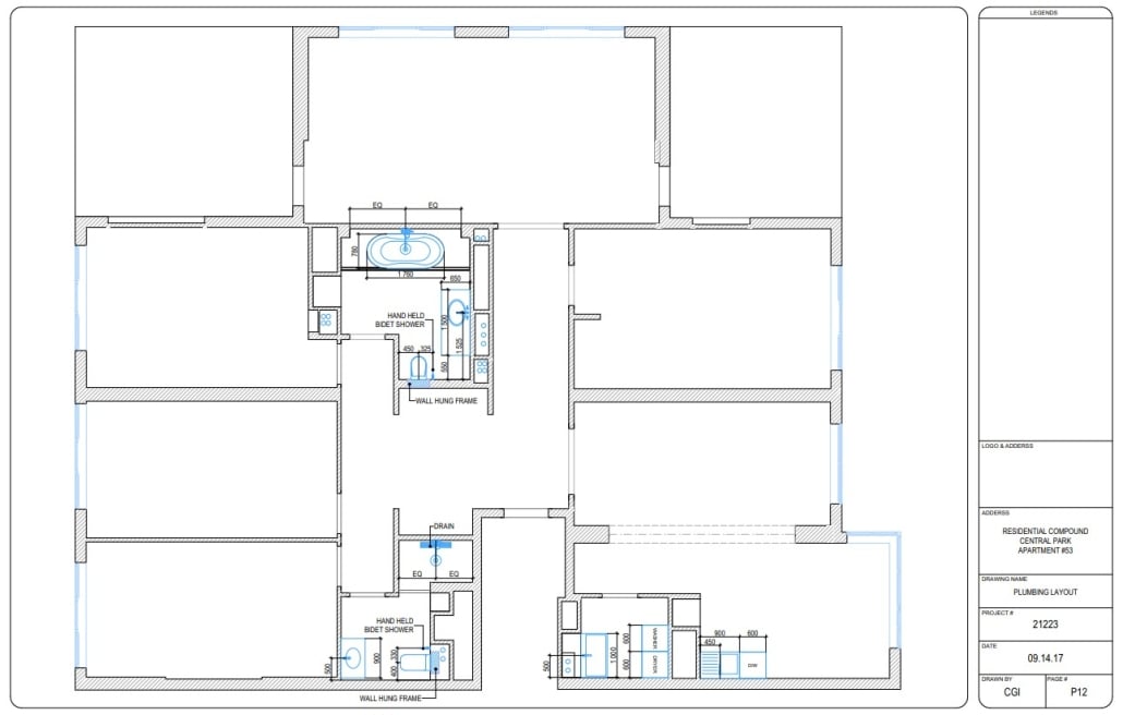 Plumbing Plans as a Part of an Essential Interior Design Drawings List