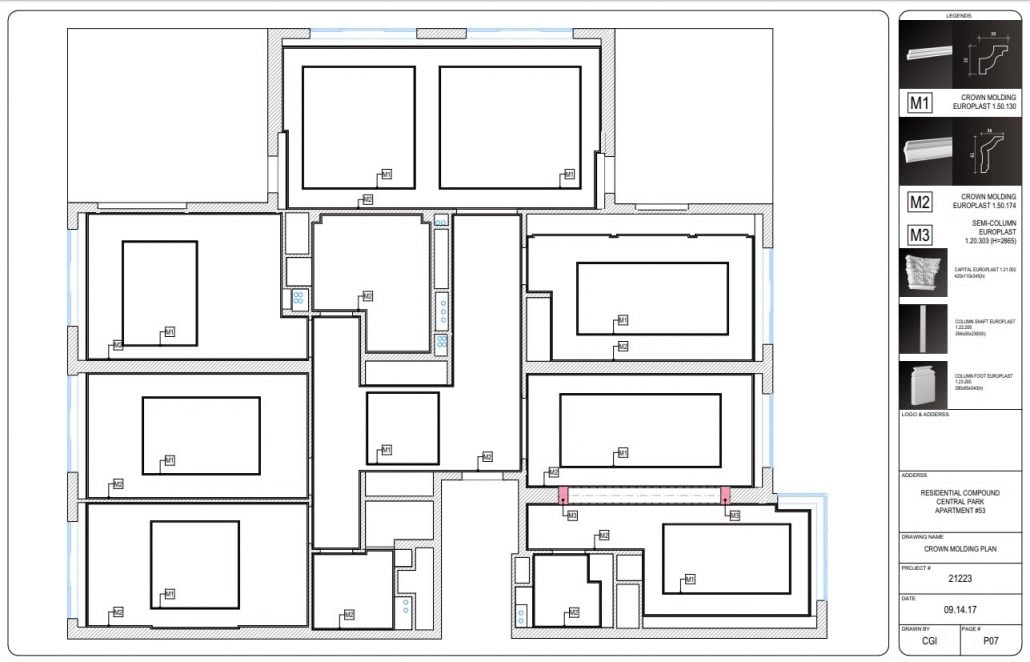 Crown Molding Plans for a Residential Interior Design Project