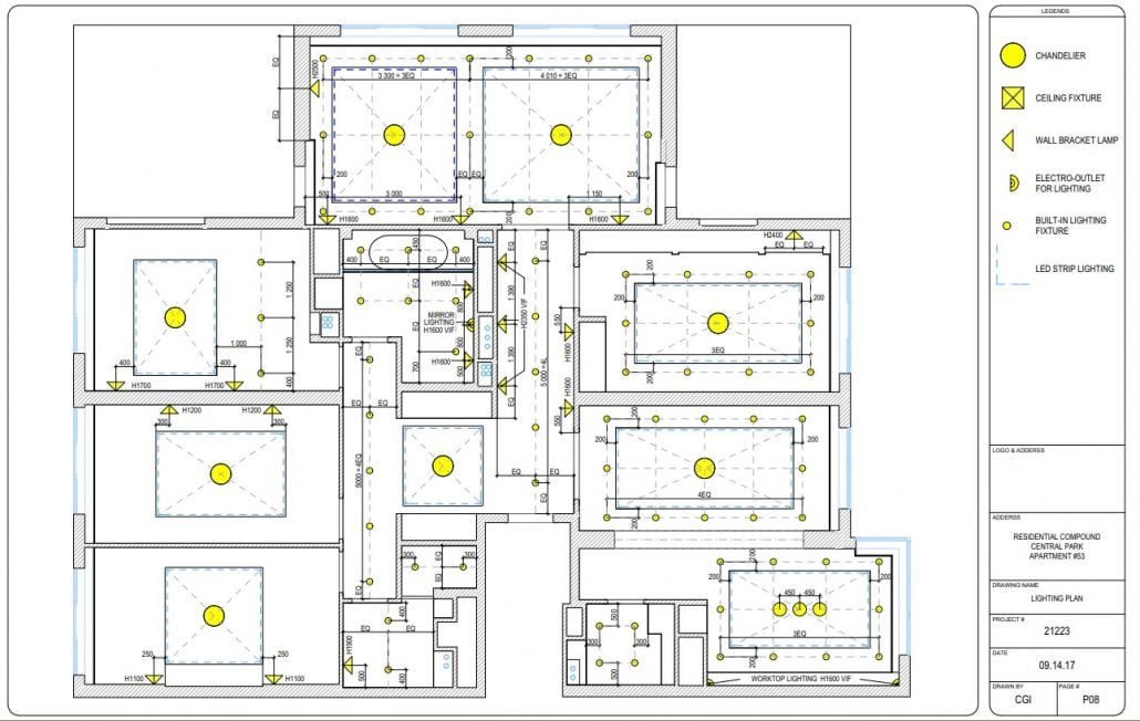 Lighting Plans for a Residential Interior Design Project