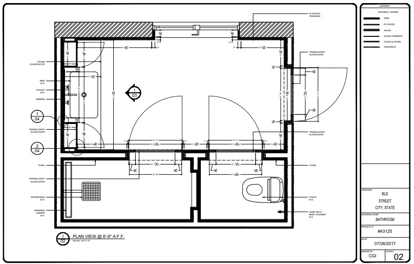 Plan View for a Bathroom