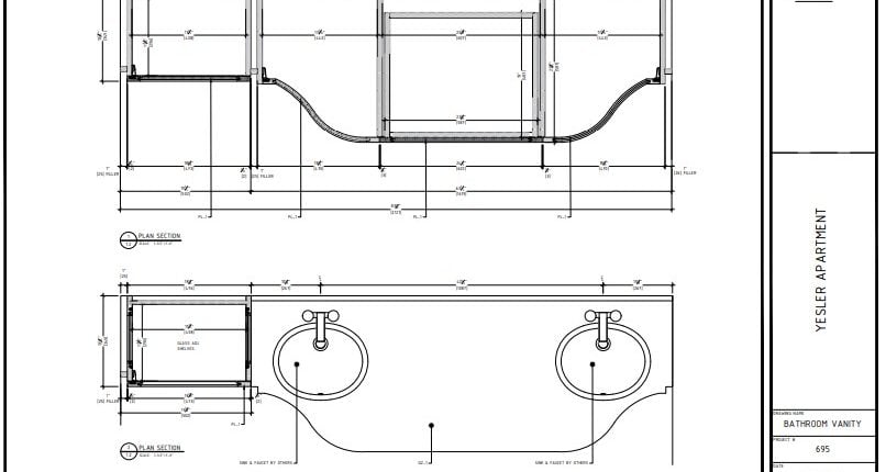 Section Views for a Bathroom Vanity