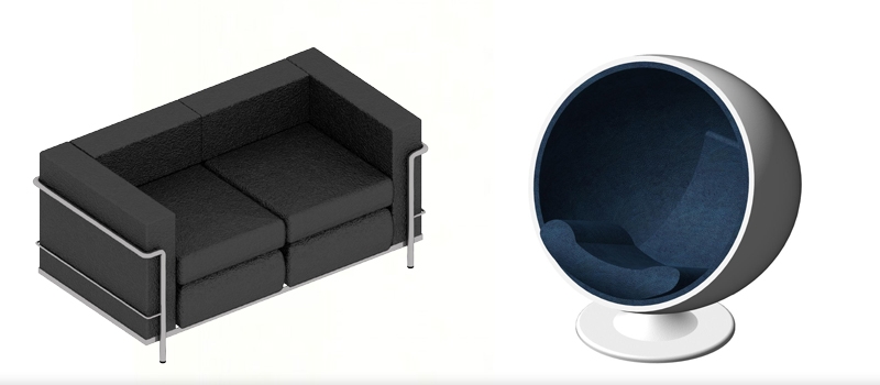A Sofa and Chair Revit Family for Furniture Design