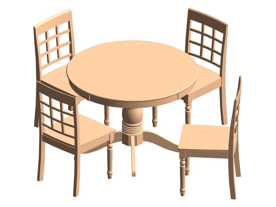 kitchen table and chair revit