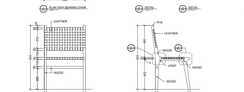 Millwork Shop Drawings for a Chair Design