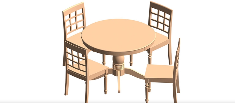 Table and Chairs Revit Families