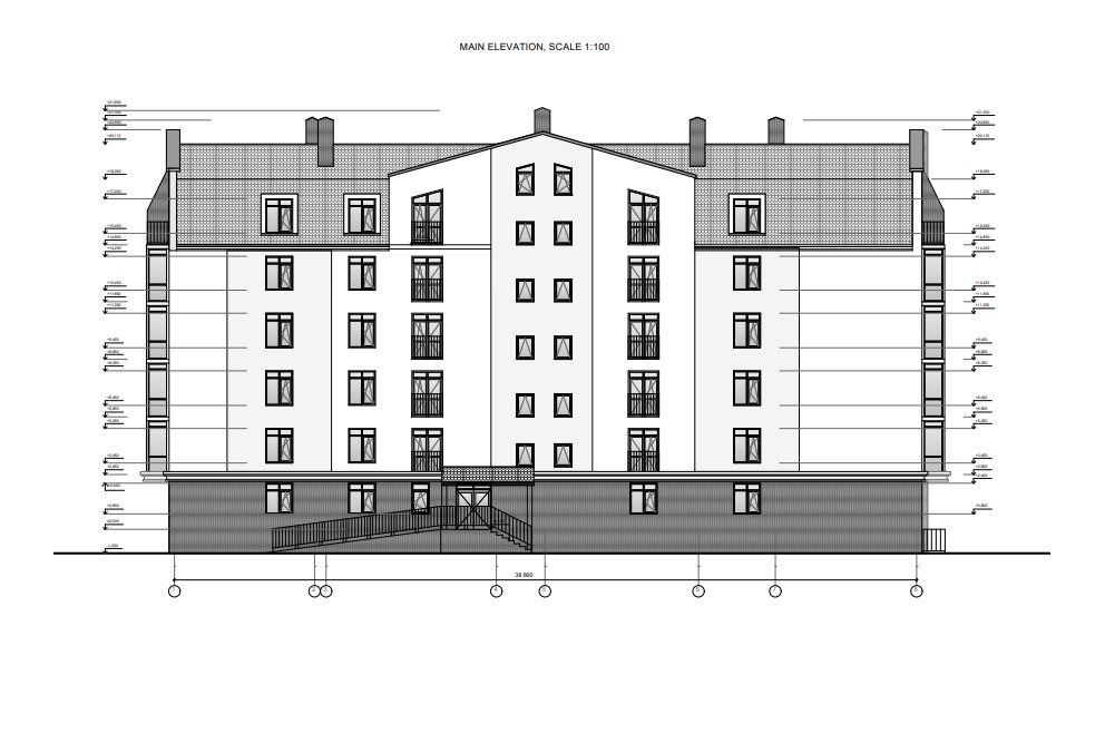 Elevation Drafing for an Architectural Project