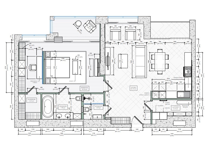 2D Floor Plan for an Apartment Project