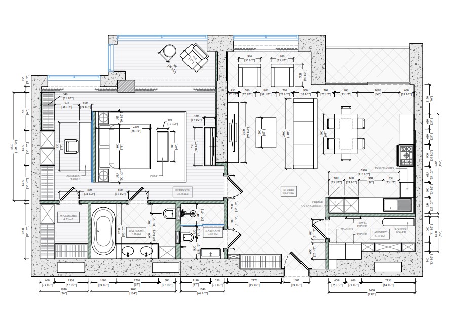 2D Floor Plan for an Apartment Project