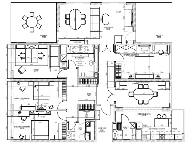 CAD Drawing Floor Plan Services for an Interior Design Project