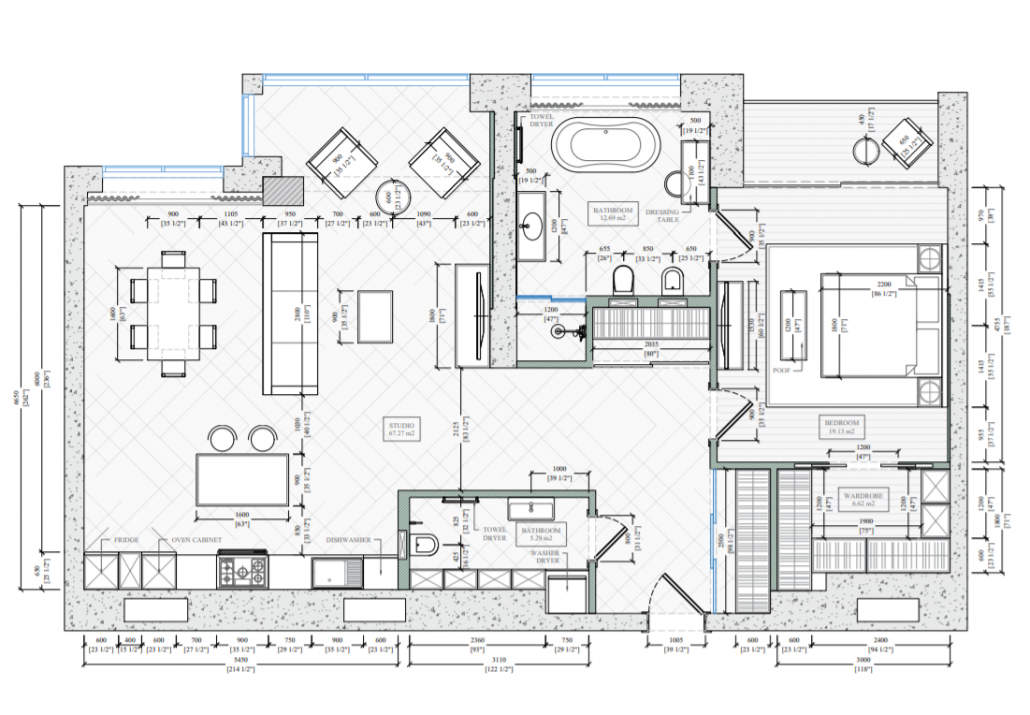 A Floor Plan after Drafring Corrections for an Apartment