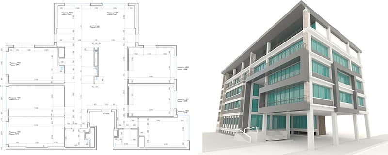 House building sketch architecture 3d wireframe illustration, modern  architectural perspective line. | CanStock