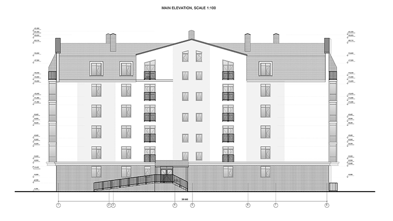 Wall elevation drawing