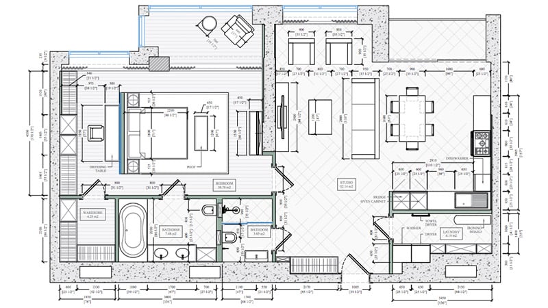 Interior Drawing of an Apartment