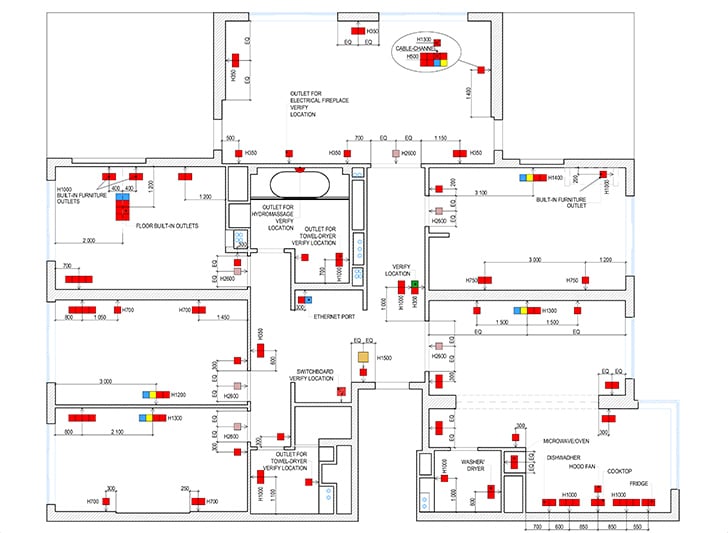 CAD Drawing for Electrical Outlet Layout