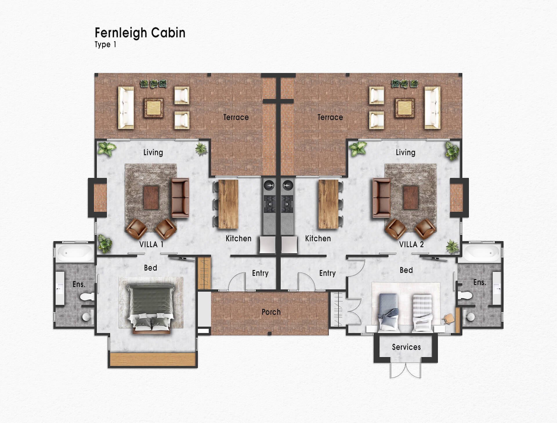 High-Quality Color Drawing for Real Estate Marketing