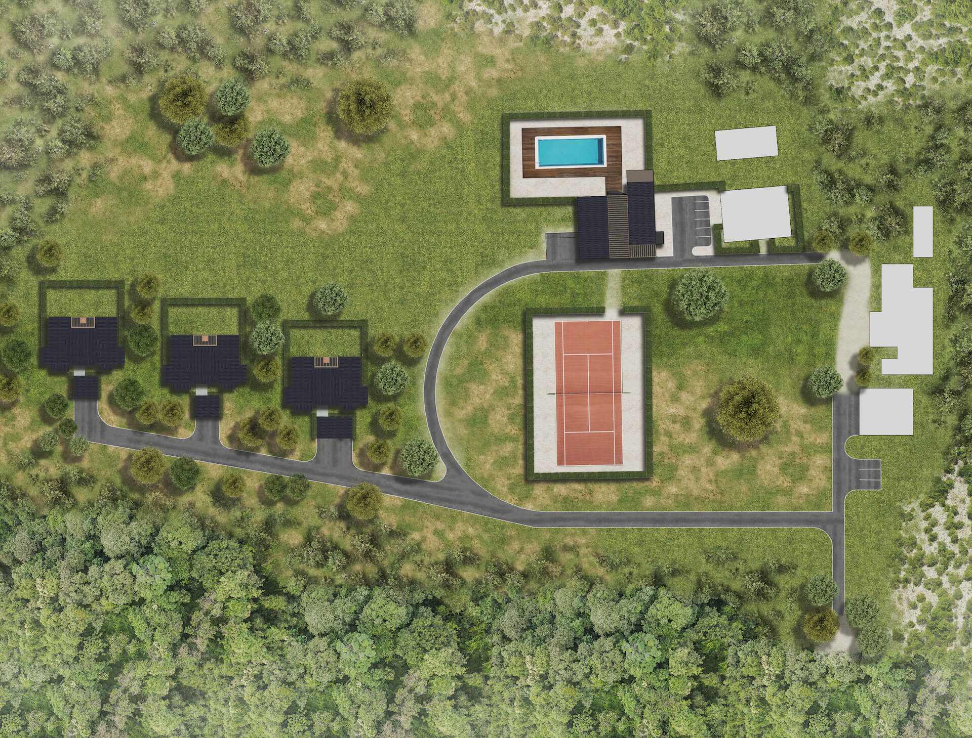 3D Color Site Plan for Real Estate Sales Promotion
