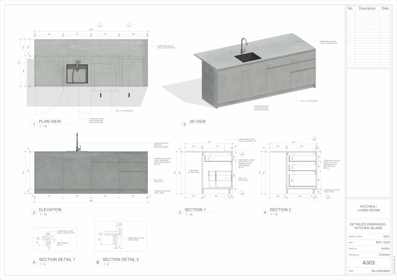 Revit Drafting for Interior Design Elements: Kitchen Island