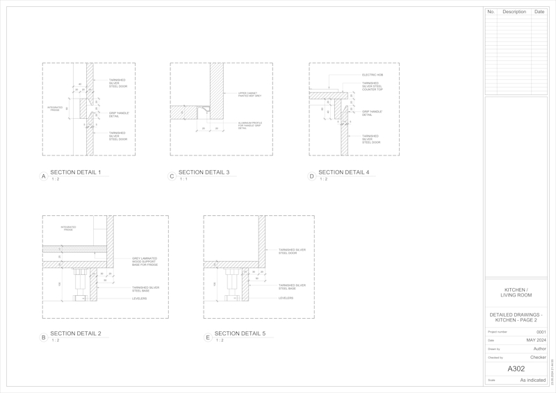 Detailed Revit Drawings for Kitchen Furniture