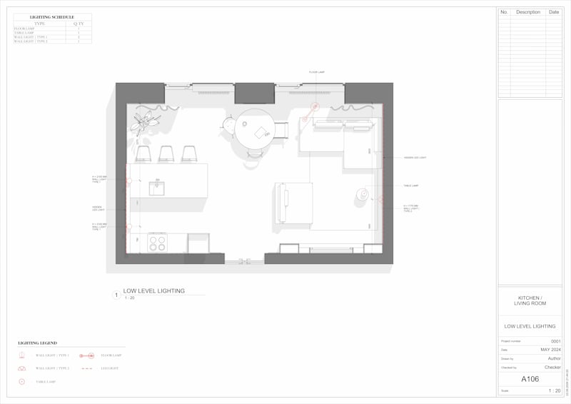 Low Level Lighting Revit Plan for Interior Designers