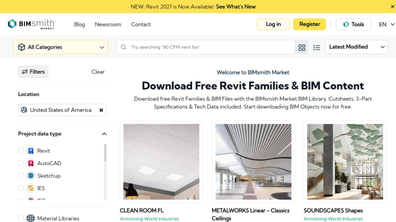 BIMsmith Market: download free Revit families and BIM content