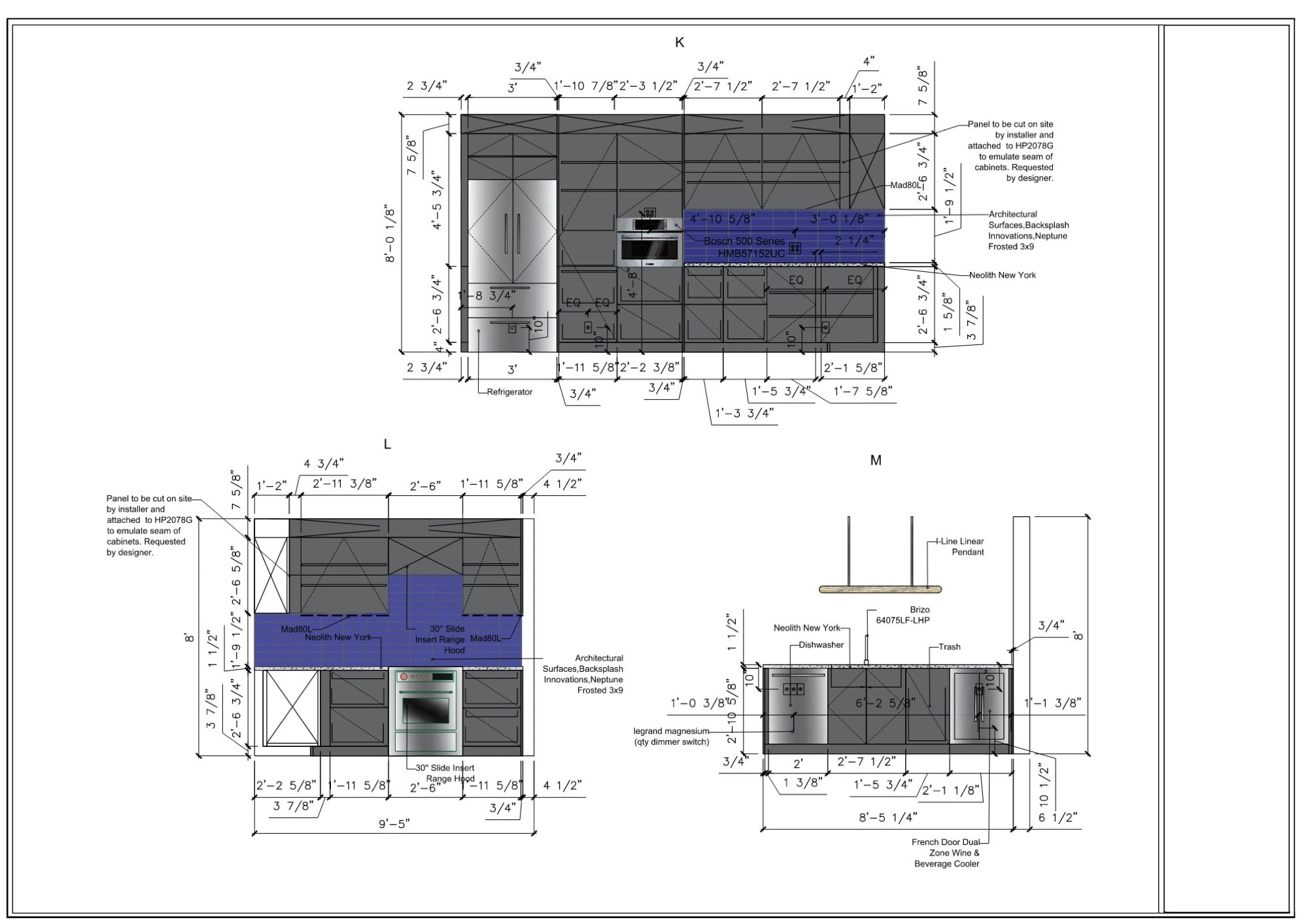 kitchen-cabinet-drawing-example-colored-elevation Kitchen cabinet drawing example: colored elevations with appliance callouts