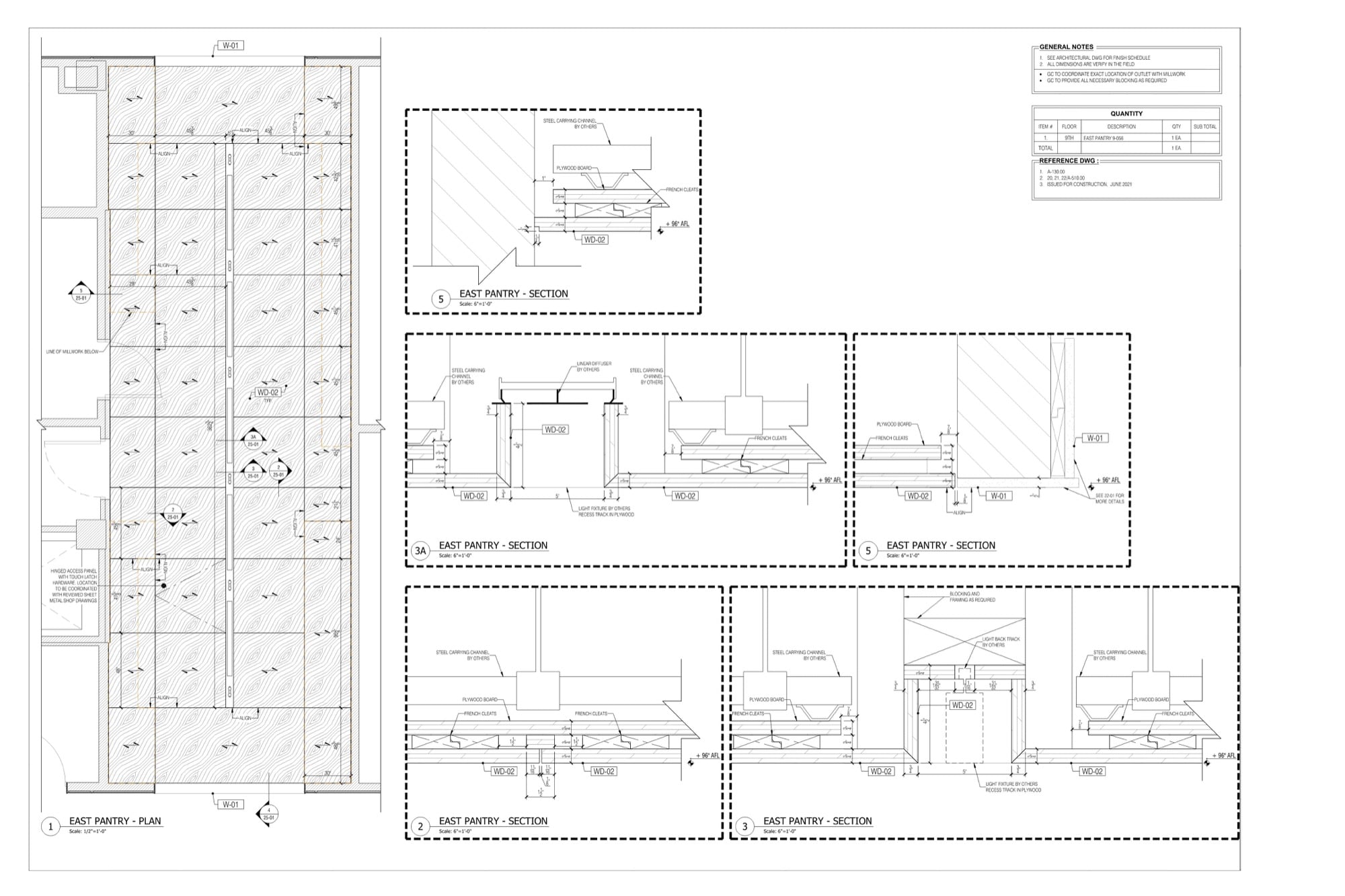 millwork-shop-drawing-example-pantry-sections Millwork shop drawing example: pantry plan and sections