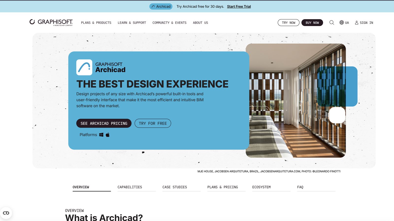 Archicad by Graphisoft: paid BIM software for architects