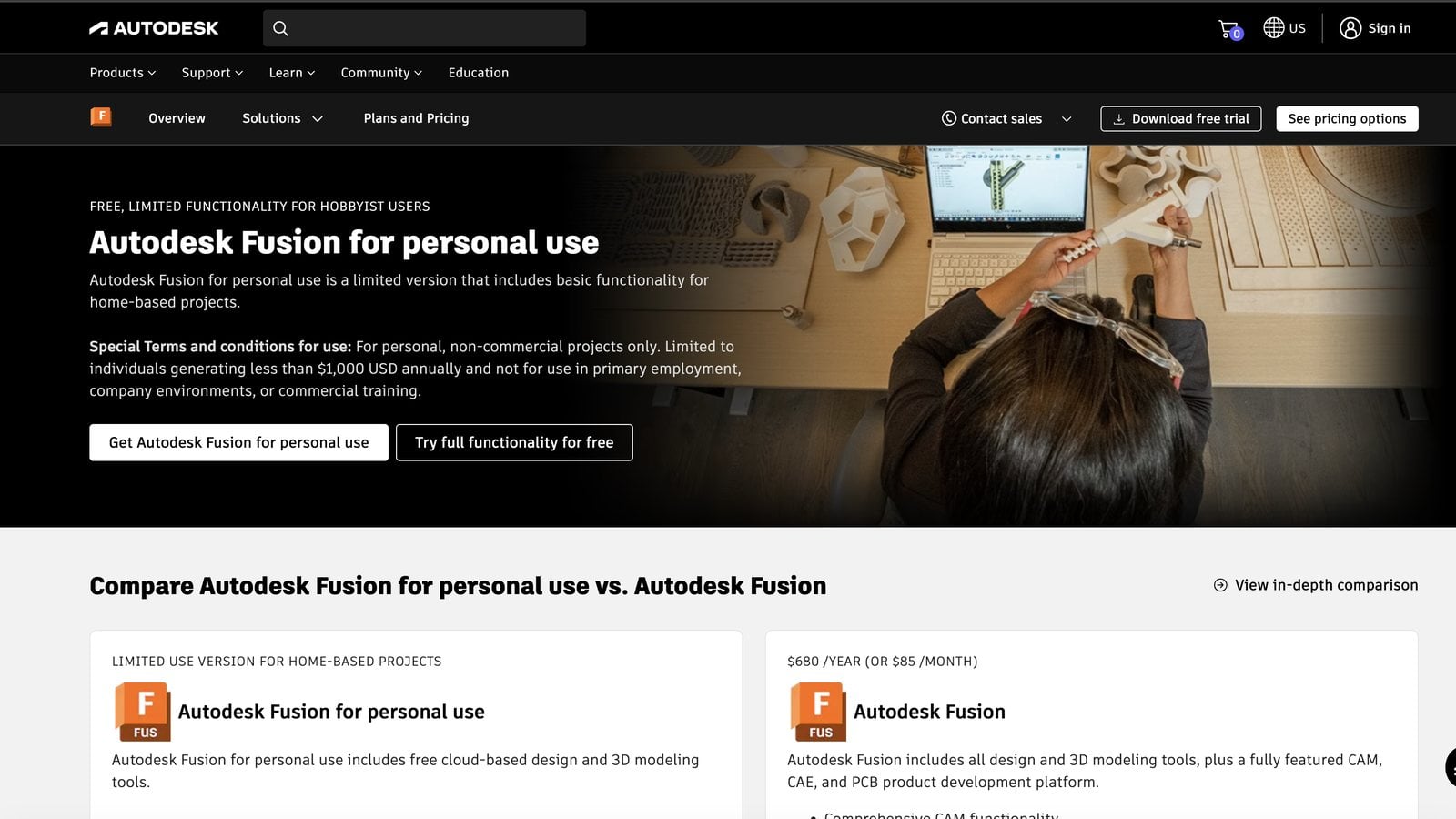 cad-software-fusion-personal Autodesk Fusion for personal use: free CAD licence for non commercial projects