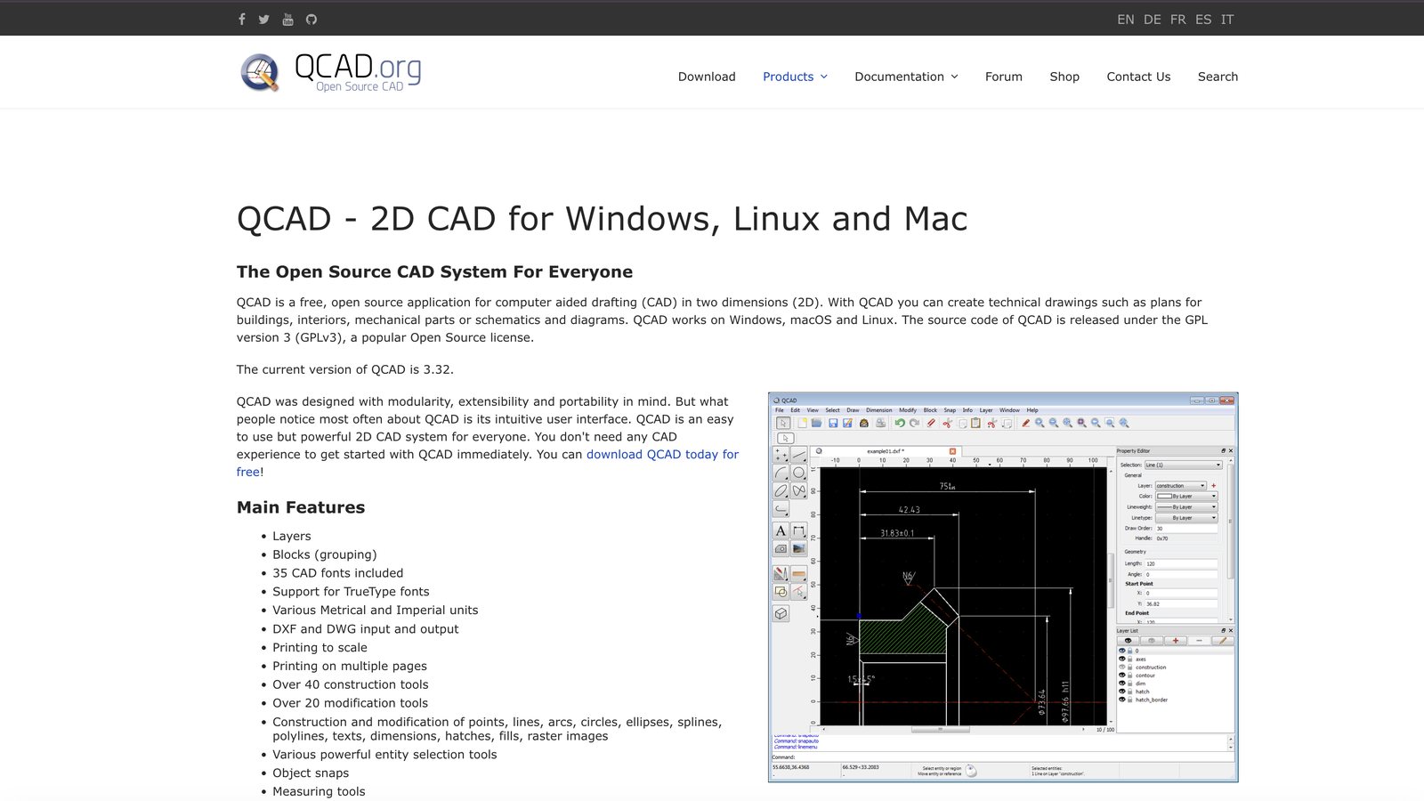 QCAD: free open source 2D CAD software that reads DWG