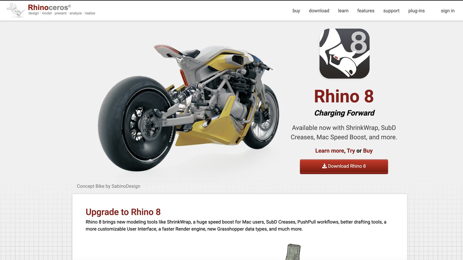Rhino 8: paid 3D modelling software for curved geometry