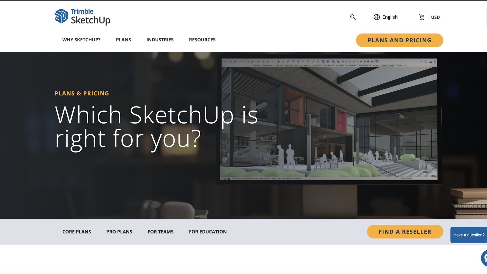 SketchUp Pro plans: paid 3D modelling software with sheet layout