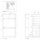 Closet shop drawings: key plan with two elevations of a his closet