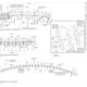 Millwork shop drawing example: plan view of a curved shelf unit with dimensions