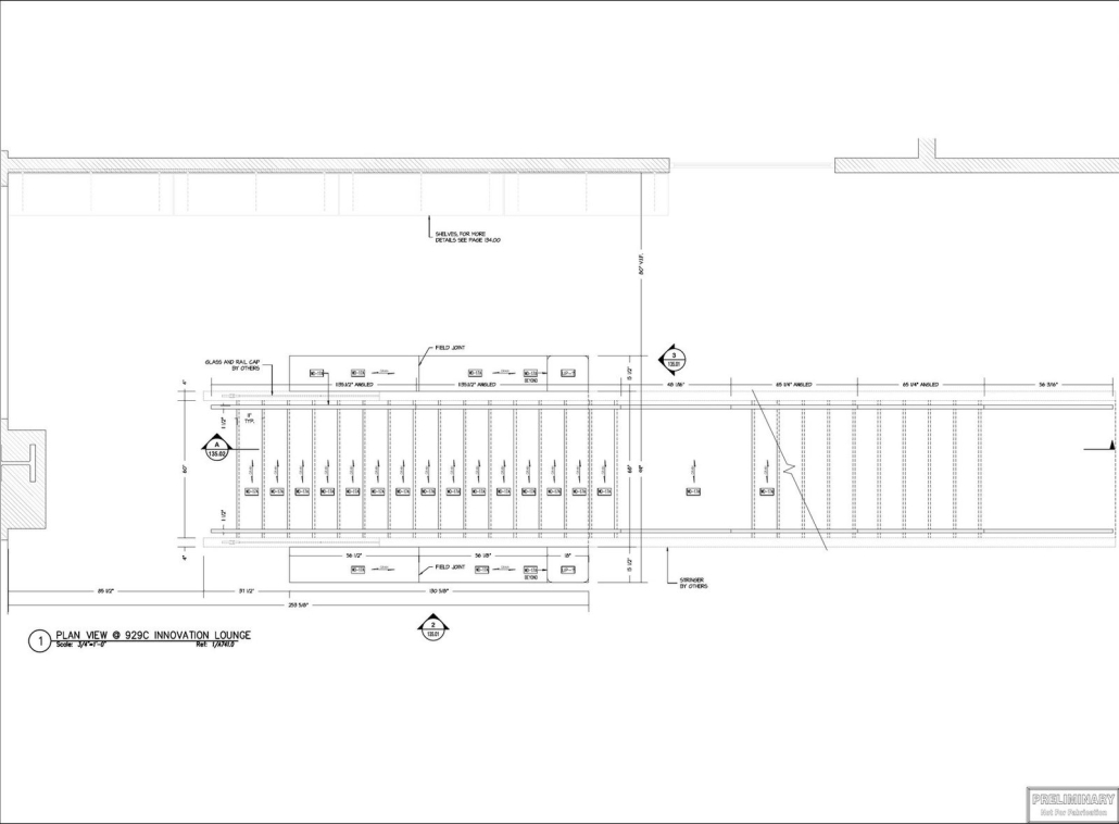 Stair millwork: plan and elevation of a feature staircase